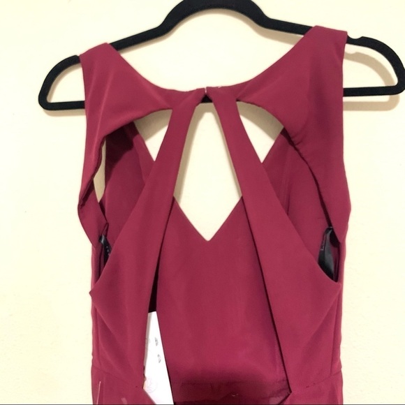 HAYLEY PAIGE OCCASIONS chiffon burgundy maxi 6 - Picture 8 of 11